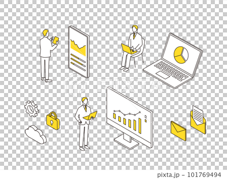 様々なビジネスシーンのアイソメトリックセット 101769494
