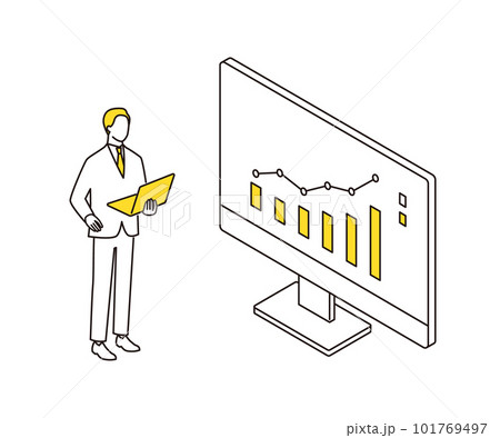 グラフを見ながら経営戦略を立てるビジネスマン 101769497