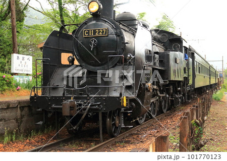大井川鐵道青部駅を通過する上り「C11型」蒸気機関車 大井川鐵道青部駅を通過する上り「C11型」蒸気機関車 101770123