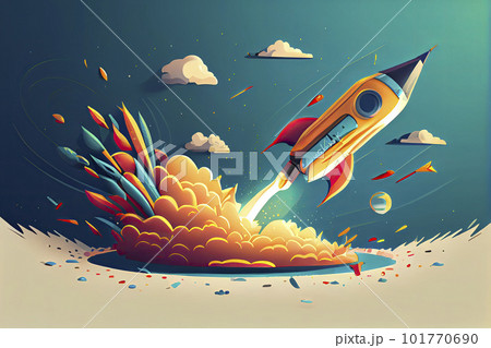 Cartoon vector illustration education concept. Education helps us go further and faster 101770690