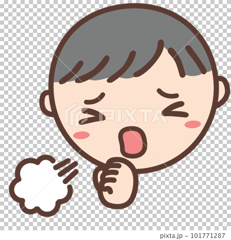 "Cough" picture card (life scene) [rehabilitation, developmental disorder, autism] 101771287