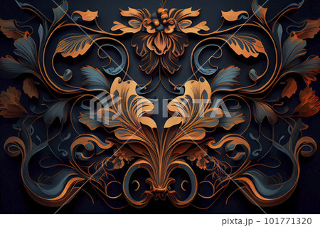 vintage 3D illustration. Dark glamorous bright background design. For wallpapers vintage 3D illustration. Dark glamorous bright background design. For wallpapers 101771320