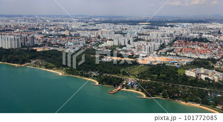 Aerial view of the Singapore,  Panorama of Singapore downtown, High angle view of residential area of Singapore. 101772085