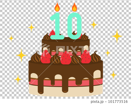 Festive Chocolate Whole Cake Number Candle 10 Festive Chocolate Whole Cake Number Candle 10 101773516
