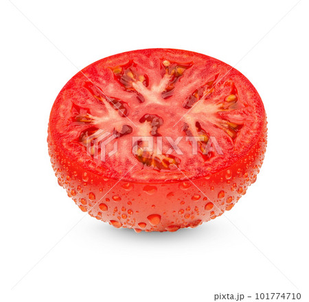 Fresh tomatoes with water drops isolated on white background 101774710