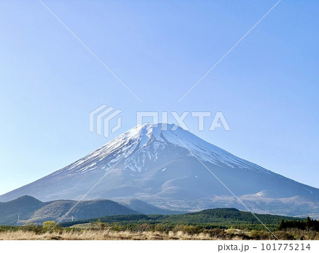 霞む空に春の富士山 101775214