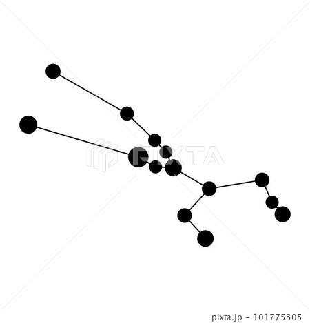 Taurus constellation map. Vector illustration. Taurus constellation map. Vector illustration. 101775305