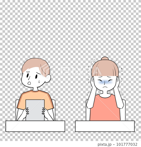 怖がる小学生達 101777032