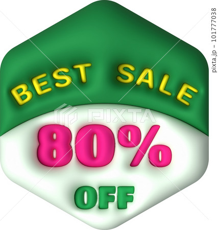 Sale banner design,Shopping deal offer discount,Best sale 80 percent off. 3d illustration 101777038