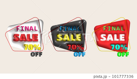Sale banner design,Shopping deal offer discount,Final sale 70 percent off. 3d illustration 101777336