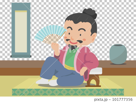 脇息にもたれかかる殿様 101777356