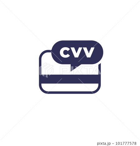 card CVV code icon on white, vector 101777578