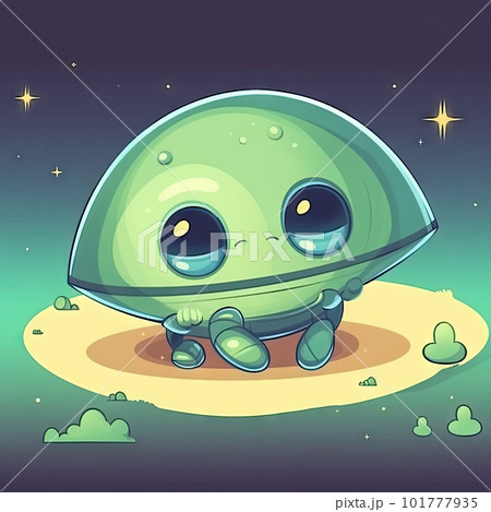 AI generated UFO in 3D cartoon style 101777935