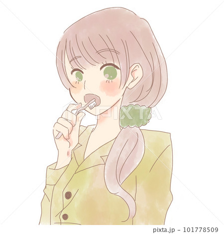 歯磨きをする女性 101778509