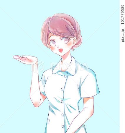 案内をする女性看護師　笑顔 101779589