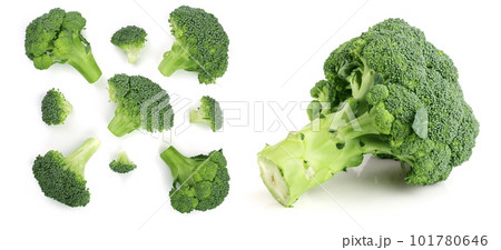 fresh broccoli isolated on white background. Top view. Flat lay pattern 101780646