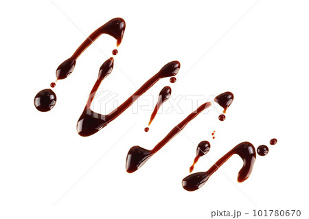 Balsamic vinegar isolated on white background. Top view. Flat lay Balsamic vinegar isolated on white background. Top view. Flat lay 101780670