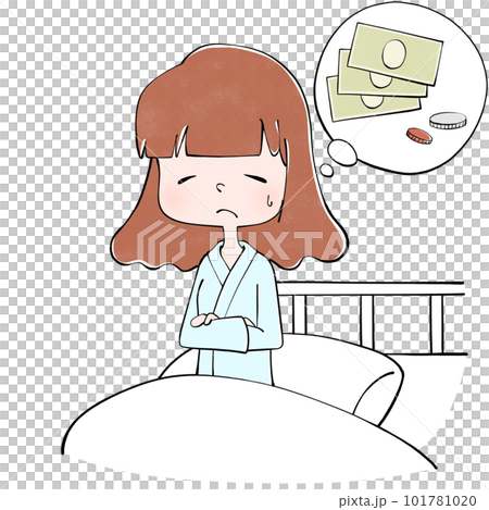 住院 錢的煩惱 一個女人的插圖 101781020