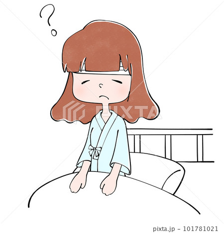 入院　記憶喪失　女性のイラスト 101781021