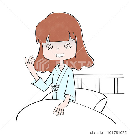 入院　目眩　女性のイラスト 101781025