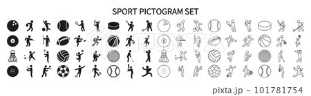12種類のスポーツピクトグラムセット 101781754