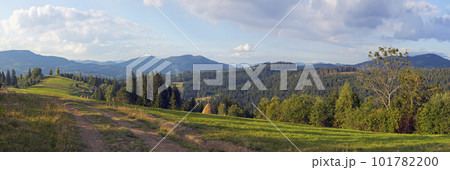 Evening moantain panorama Evening moantain panorama 101782200