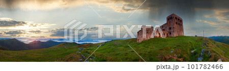 Summer Pip Ivan mountain top with fortress - observatory ruins (Chornogora Ridge, Carpathian, Ukraine) Summer Pip Ivan mountain top with fortress - observatory ruins (Chornogora Ridge, Carpathian, Ukraine) 101782466