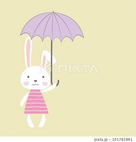 Cute bunny girl with umbrella,place for text 101782861