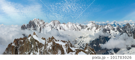 Mont Blanc mountain massif view from Aiguille du Midi Mount 101783026
