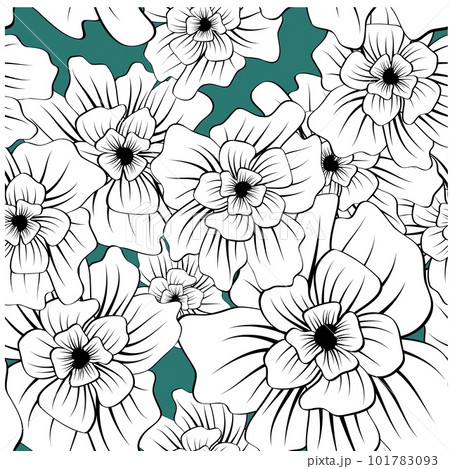 Beautiful paper art seamless pattern with flowers. Summer vector illustration. Spring floral vector Beautiful paper art seamless pattern with flowers. Summer vector illustration. Spring floral vector 101783093