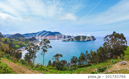 Lekeitio town coastline, Biscay, Spain. 101783766