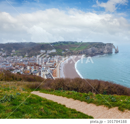 Etretat spring coast, France. 101784188