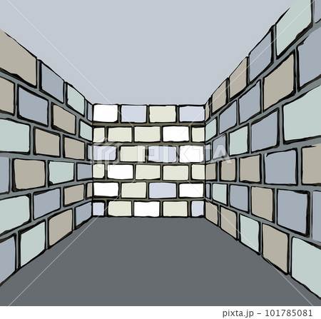 Vector drawing of dead end wall 101785081