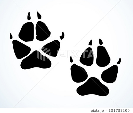 Dog foot print. Vector drawing 101785109