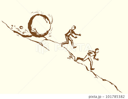 Vector drawing sketch of fanny comic situation Vector drawing sketch of fanny comic situation 101785382