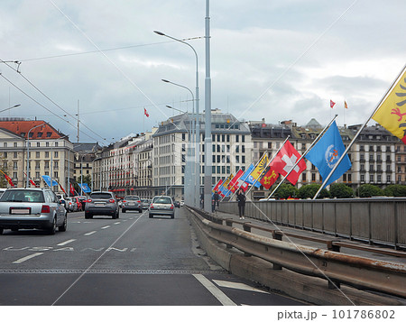Street scene in Geneva, Switzerland 101786802