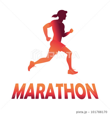 Vector abstract runner and personal trainer. 101788170