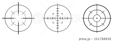 照準器で標的に目標を合わせるイラスト 101788836