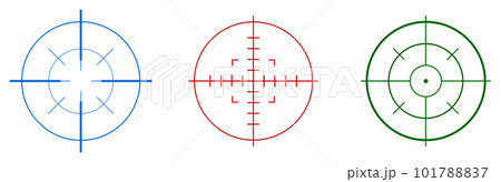 照準器で標的に目標を合わせるイラスト 照準器で標的に目標を合わせるイラスト 101788837
