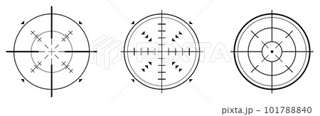 照準器で標的に目標を合わせるイラスト 101788840
