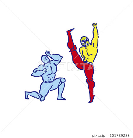 踵落とし　プロレス プロレスラー　人物 イラスト 101789283