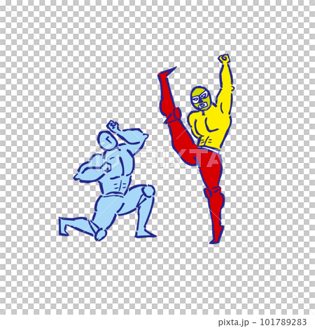 踵落とし　プロレス プロレスラー　人物 イラスト 101789283