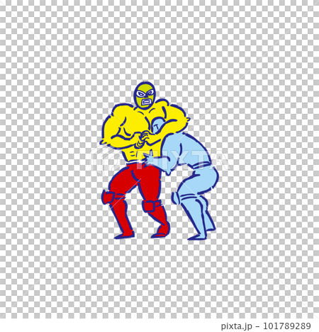 頭鎖職業摔跤職業摔跤手人物插畫 101789289
