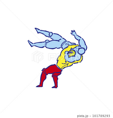 バックドロップ プロレス プロレスラー 人物 イラスト バックドロップ プロレス プロレスラー 人物 イラスト 101789293