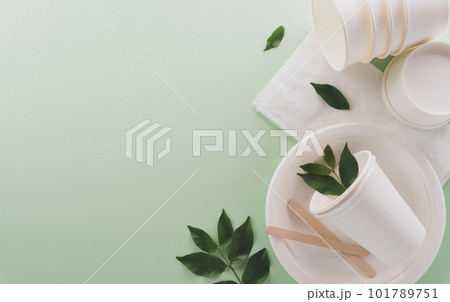 World environment Day, go green, recycle, earth day and eco concept, Different paper garbage materials and plant on pastel background.. World environment Day, go green, recycle, earth day and eco concept, Different paper garbage materials and plant on pastel background.. 101789751
