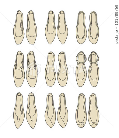 ベージュのパンプスのイラストセット 101789769