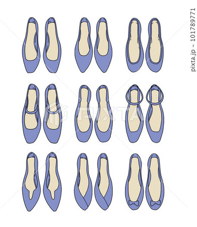 青いパンプスのイラストセット 101789771