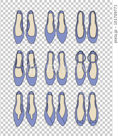青いパンプスのイラストセット 101789771