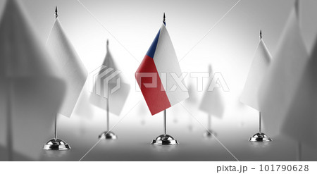 The national flag of the Czechia surrounded by white flags The national flag of the Czechia surrounded by white flags 101790628
