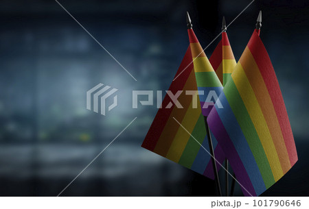 Small flags of the lgbt on an abstract blurry background 101790646